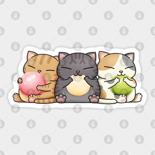 Chubby Cat Dango Sticker by Takeda_Art